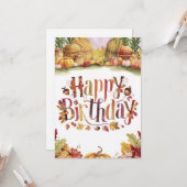 ドリーミーウィッシュオータム秋ハッピーバースデー カード (正面/裏面インサイチュ)