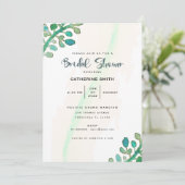 ドリーミーウォーターカラーグリーンリーブライダルシャワー 招待状 (スタンド正面)