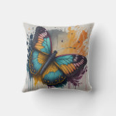 ドリーミーウォーターカラーバタフライピローデザイン クッション (裏面)