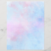 ドリーミーウォーターカラーピンクブルースクラップブック紙 (裏面)