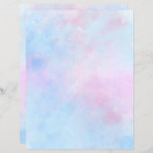 ドリーミーウォーターカラーピンクブルースクラップブック紙 (正面/裏面)