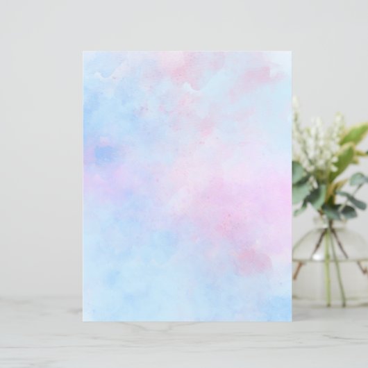 ドリーミーウォーターカラーピンクブルースクラップブック紙 (スタンド正面)