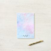 ドリーミーウォーターカラーピンクブルーターコイズポストイットノート ポストイット (デスク上)