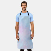 ドリーミーウォーターカラーピンクブルーターコイズ エプロン (着用した状態)