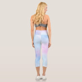 ドリーミーウォーターカラーピンクブルーターコイズ カプリレギンス (裏面)