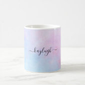 ドリーミーウォーターカラーピンクブルーターコイズ コーヒーマグカップ (中央)