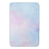 ドリーミーウォーターカラーピンクブルーターコイズ バスマット (正面縦)