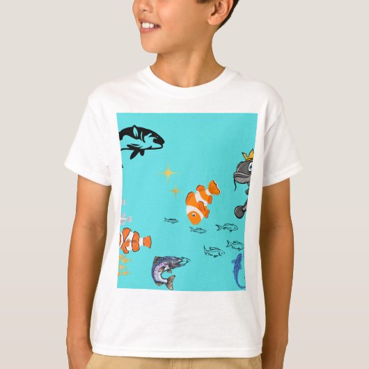 ドリーミーウォーターカラーフィッシュTシャツデザイン Tシャツ (正面)
