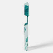 ドリーミーウォーターカラーフラワーパターンティール(緑がかった色)エレガント- iPhoneケース (右側面)