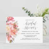 ドリーミーウォーターカラーフローラブーケブライダルシャワー 招待状 (スタンド正面)