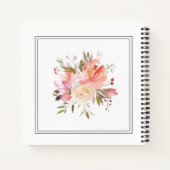 ドリーミーウォーターカラーフローラブーケ(名前あり) ノートブック (裏面)