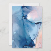 *~*ドリーミーウォーターカラーブルースピンクストレンディー モダン 招待状 (裏面)