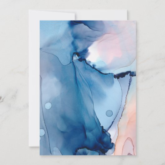 *~*ドリーミーウォーターカラーブルースピンクストレンディー モダン 招待状 (裏面)