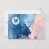 *~*ドリーミーウォーターカラーブルーピンクモダントレンディー 出欠カード (裏面)