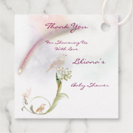 ドリーミーウォーターカラーベビー誕生メッセージカード フェイバータグ