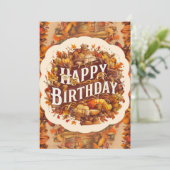 ドリーミーウォームウッドランドオータム秋ハッピーバースデー カード (スタンド正面)
