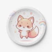 ドリーミーウッズキツネベビーシャワー ペーパープレート (正面)