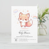 ドリーミーウッズキツネベビーシャワー 招待状 (スタンド正面)
