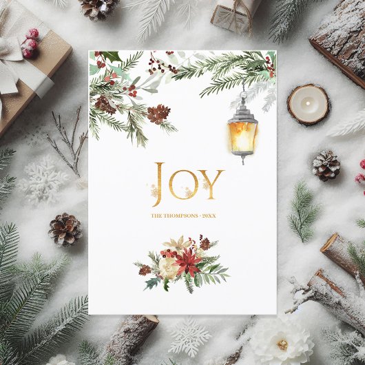 ドリーミーウッドランドエバーグリーンホリデーフォト シーズンカード