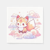 ドリーミーウッドランドキツネベビーシャワー スタンダードカクテルナプキン (正面)