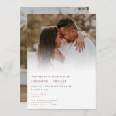 ドリーミーエレガントグラディエント写真オ結婚ーバーレイ 招待状 (正面/裏面)