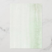 ドリーミーエレガントグリーンリーミニマルソフト結婚ズ 箔招待状 (裏面)