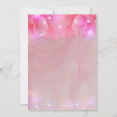 ドリーミーエレガントスパークリピンクバルーン誕生日パーティー 招待状 (裏面)