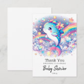 ドリーミーエレガントドルフィンベビーシャワー サンキューカード (正面/裏面)