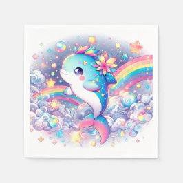 ドリーミーエレガントドルフィンベビーシャワー スタンダードカクテルナプキン