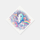 ドリーミーエレガントドルフィンベビーシャワー スタンダードカクテルナプキン (角)