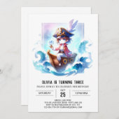 ドリーミーエレガントパイレーツ誕生日 招待状 (正面/裏面)