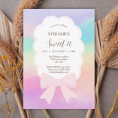 ドリーミーエレガントピンクボウスウィート16バースデーパーティー 招待状