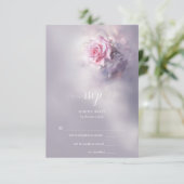 ドリーミーエレガントピンクローズオンダスティ薄紫 出欠カード (スタンド正面)