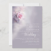 ドリーミーエレガントピンクローズオンダスティ薄紫 招待状 (正面)