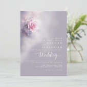 ドリーミーエレガントピンクローズオンダスティ薄紫 招待状 (スタンド正面)