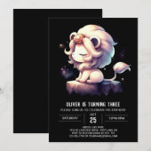 ドリーミーエレガントライオン誕生日 招待状 (正面/裏面)