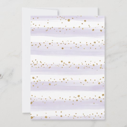 ドリーミーエレファントパープル金ゴールドフローラベビーシャワータ サンキューカード (裏面)