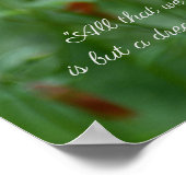 ドリーミーオレンジフラワーズウィズエドガーアレンポー引用文 ポスター (角)