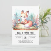 ドリーミーカスタムキツネ誕生日デジタル 招待状 (スタンド正面)