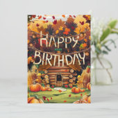 ドリーミーカラフルウィッシュオータム秋ハッピーバースデー カード (スタンド正面)