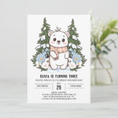 ドリーミーカラフルポーラベアデジタル誕生日 招待状 (スタンド正面)