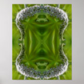 ドリーミーカーリングホワイトワイルドフラワー抽象芸術 ポスター (正面)