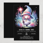 ドリーミーガールウィザード誕生日 招待状 (正面/裏面)