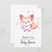 ドリーミーキツネベビーシャワー サンキューカード (正面/裏面)