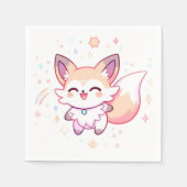 ドリーミーキツネベビーシャワー スタンダードカクテルナプキン (正面)