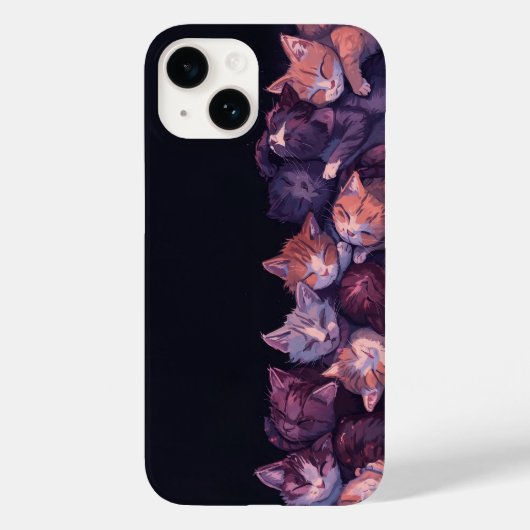 ドリーミーキャット昼寝 – 健康な子猫イラストレーション Case-Mate iPhoneケース (裏面)