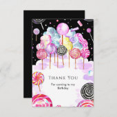 ドリーミーキャンディランド誕生日 サンキューカード (正面/裏面)