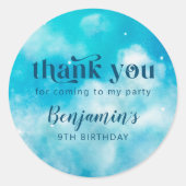 ドリーミークラウドボーイバースデーパーティーのお気に入り ラウンドシール (正面)