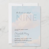 ドリーミークラウド9サニーモダンエレガントブライダルシャワー 招待状 (正面)