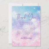 ドリーミークラウド9女の子ベビーシャワー サンキューカード (正面)